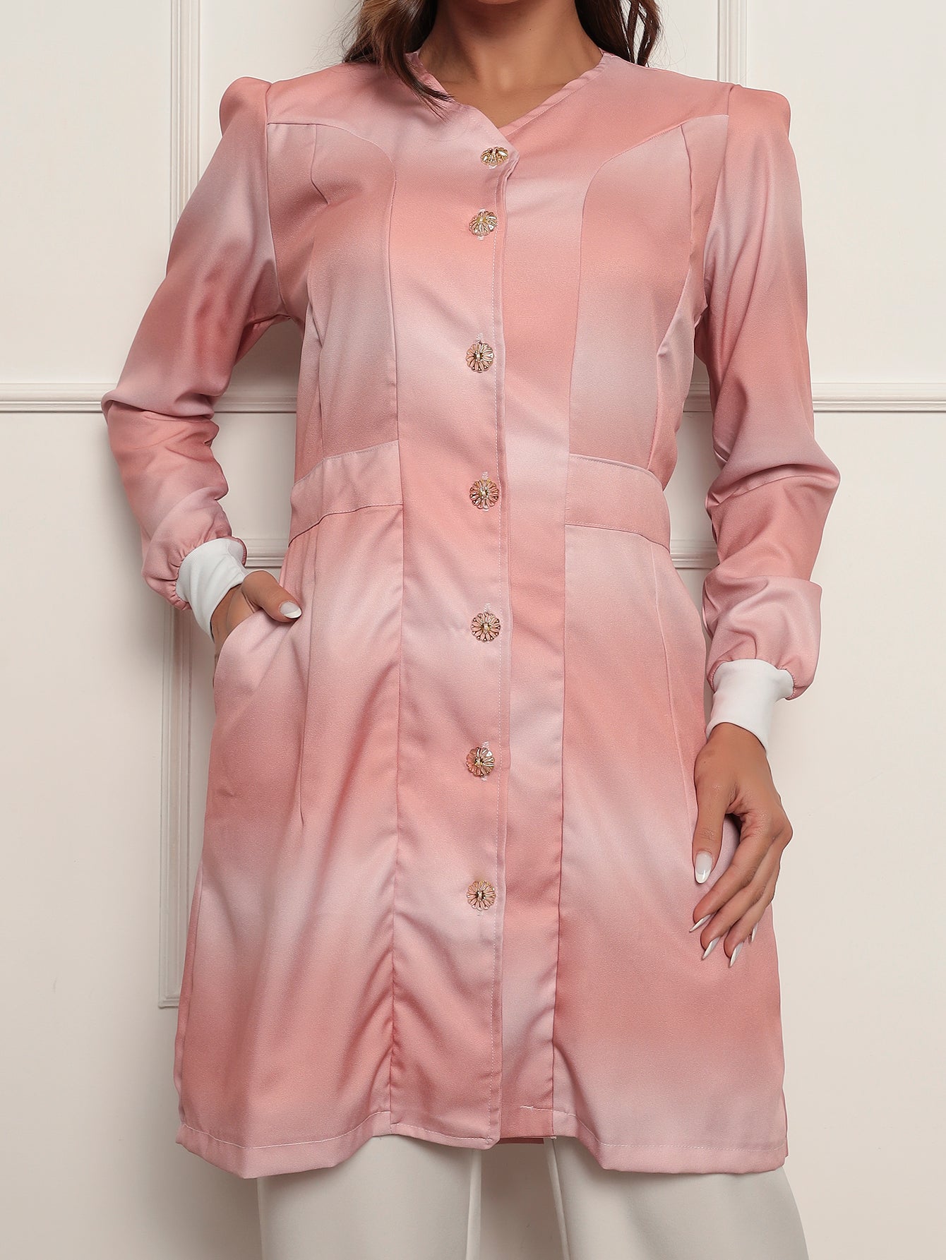 Jaleco Rosa Tye Die com Botões