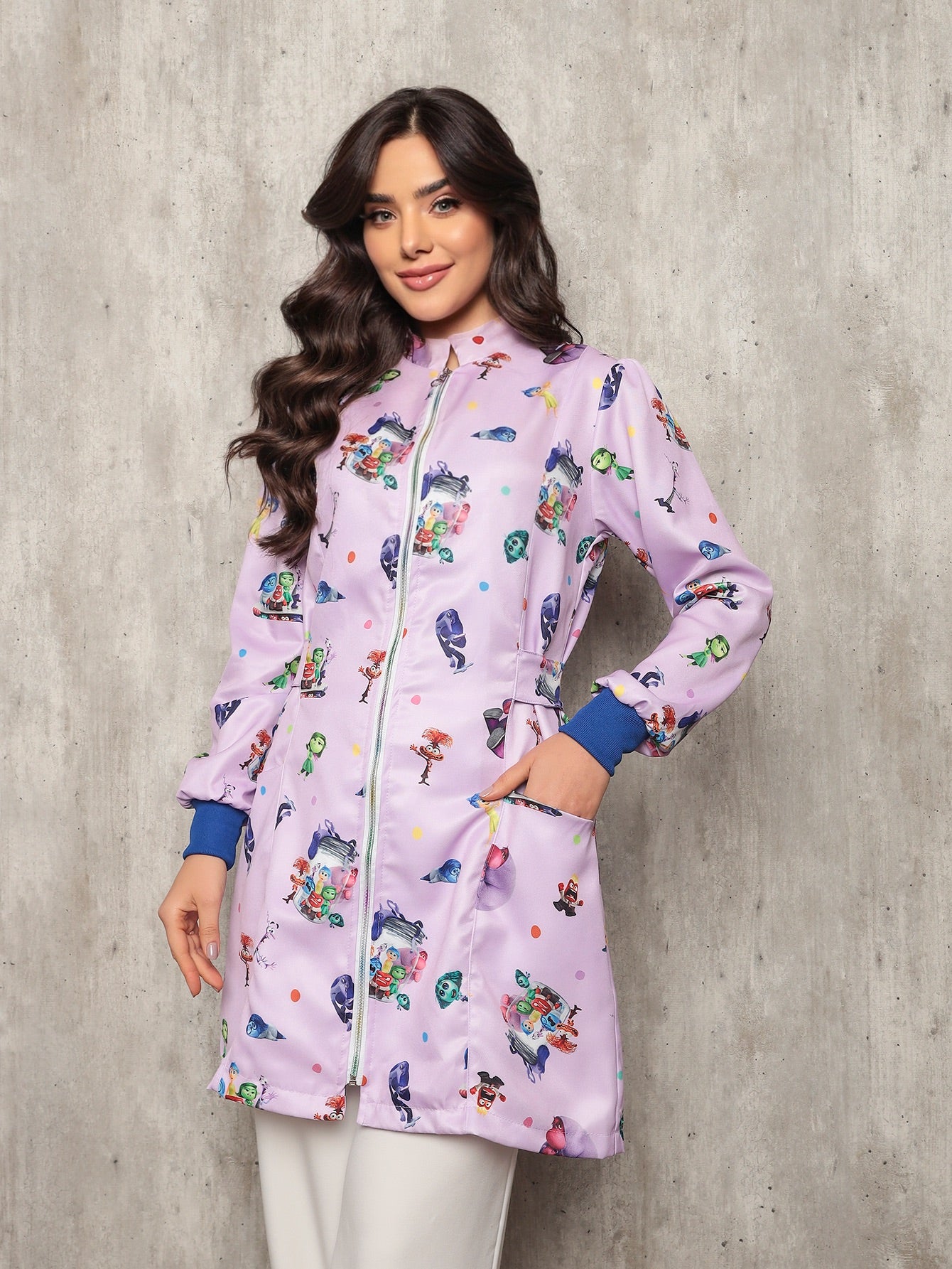Jaleco Divertidamente Fundo Lilás