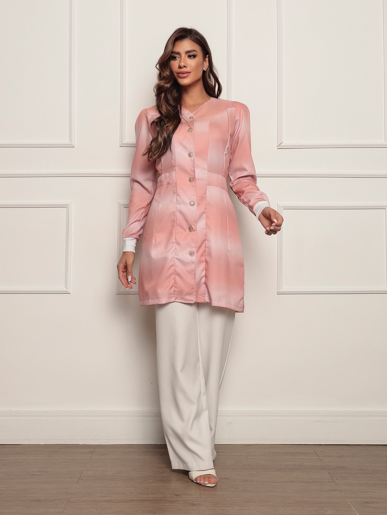 Jaleco Rosa Tye Die com Botões