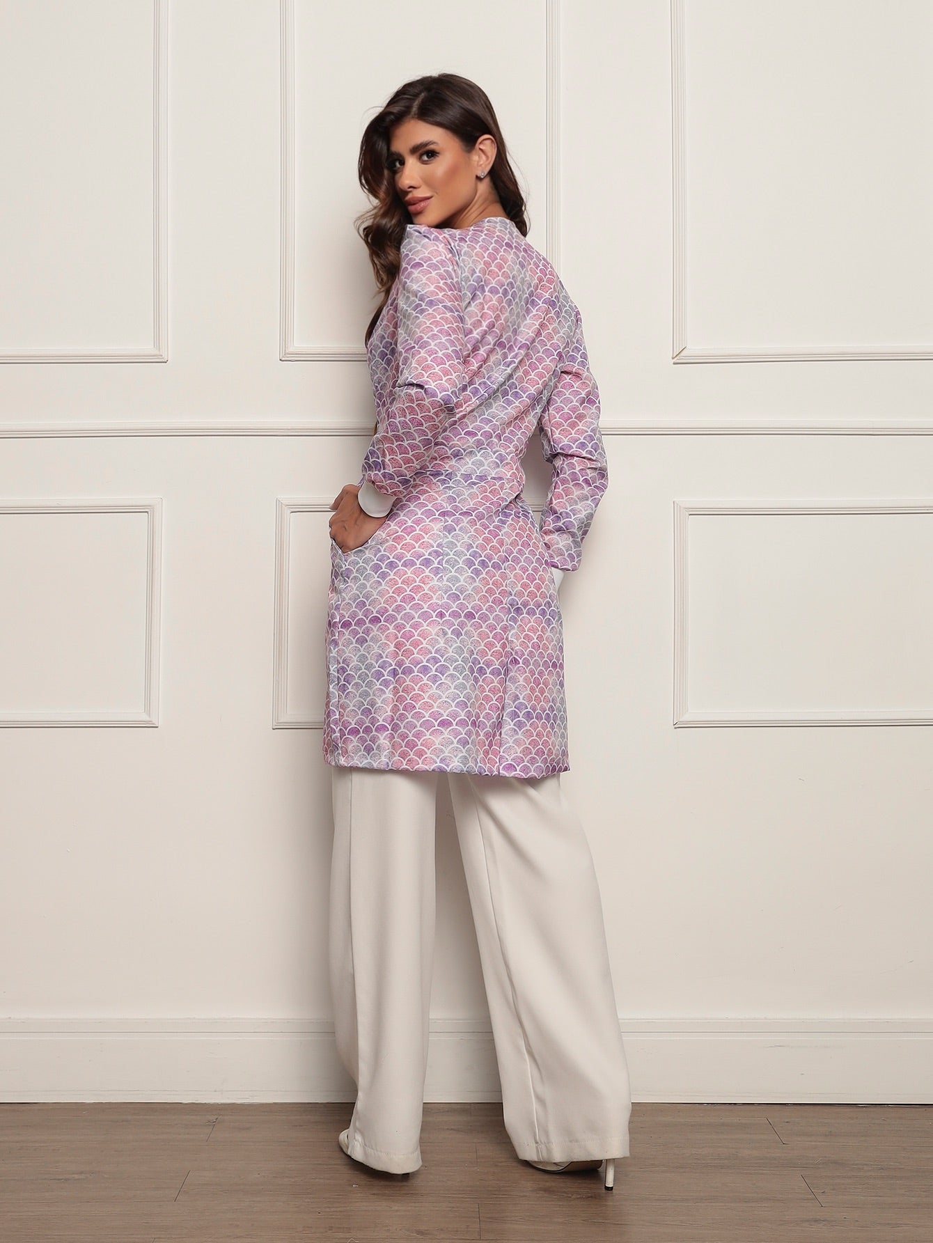 Jaleco Sereia Escamas com Botões