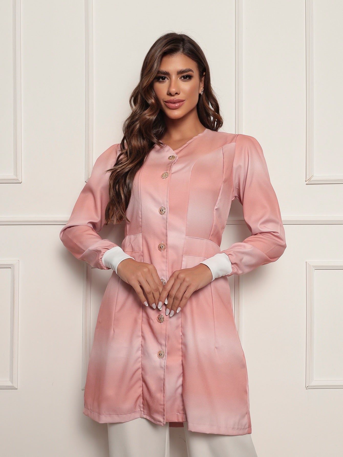 Jaleco Rosa Tye Die com Botões